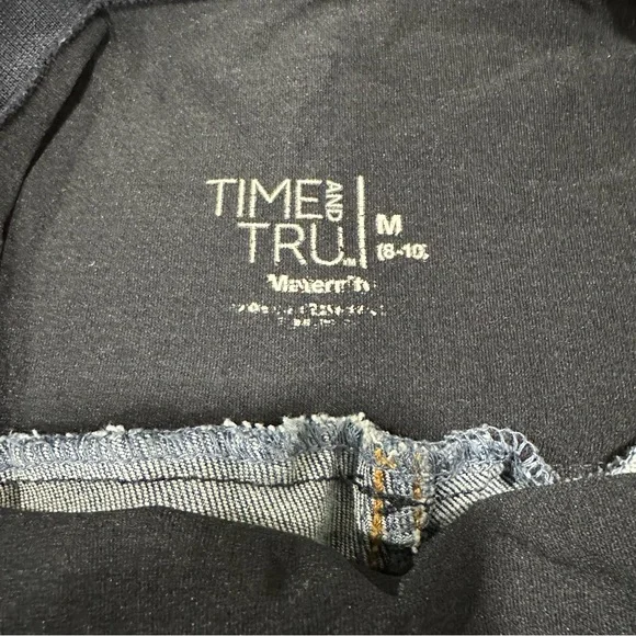 Time and Tru maternity cutoff jean shorts medium distressed denim full panel - Picture 3 of 4